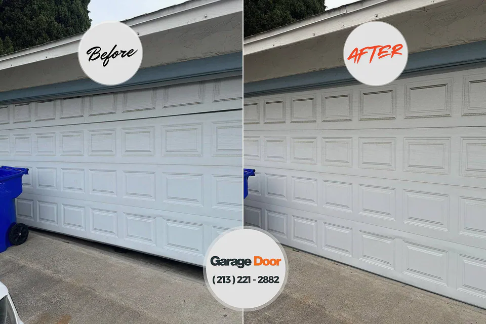 Before and after: garage door repair Schnells Corner Elk Grove Village